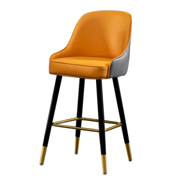 Modern Wooden Upholstered Leather Chair for Restaurant Bar Dining