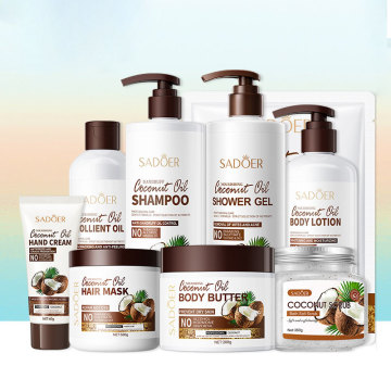 Vegan Coconut Oil Skin Care Set: Moisturizing Facial Mask, Scrub, and Cream