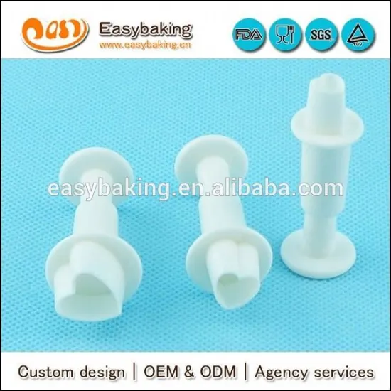 3 pcs cake heart decorating fondant plunger cutter