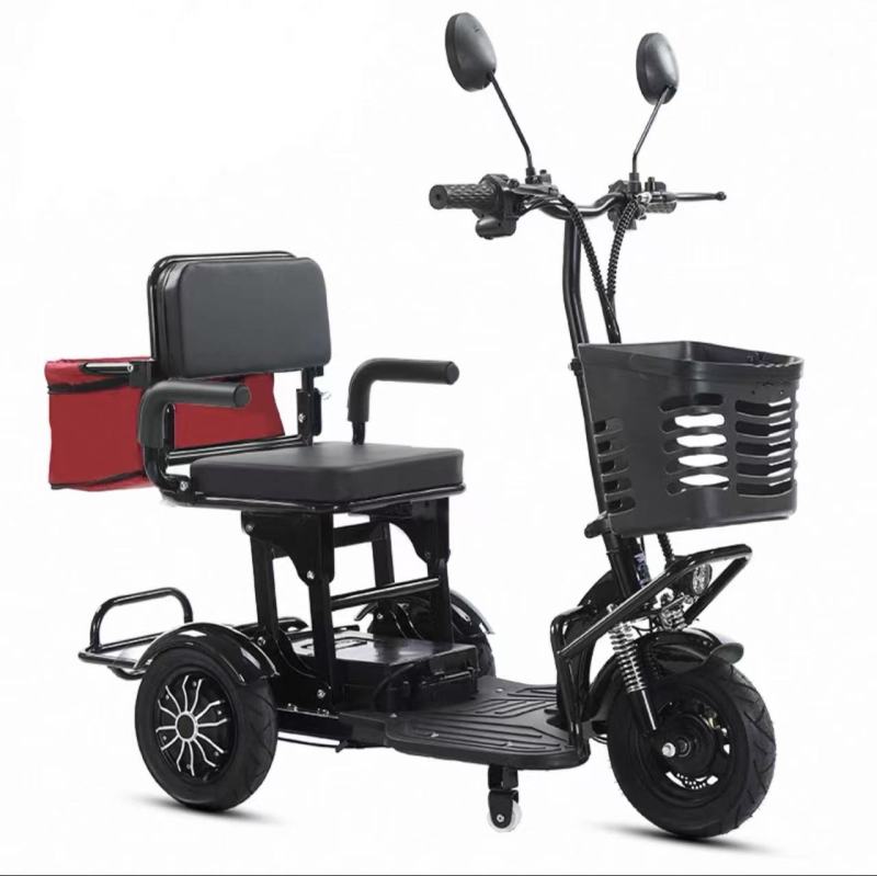 Foldable household electric tricycle