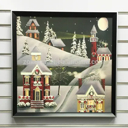 Christmas house wall art canvas paintings for home decoration