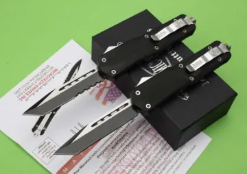 Microtech Black Automatic Knife with Glass Breaker