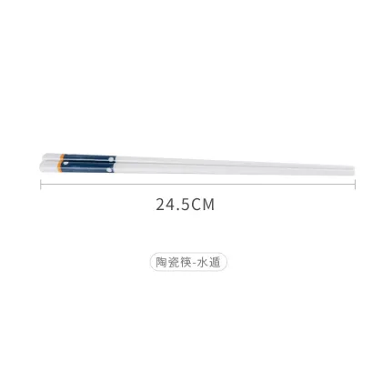 10 Pairs Japanese Hand Painted Bone China Ceramic Chopsticks Anti-Slip Sushi Hashi Chopsticks Set Household Porcelain Tableware
