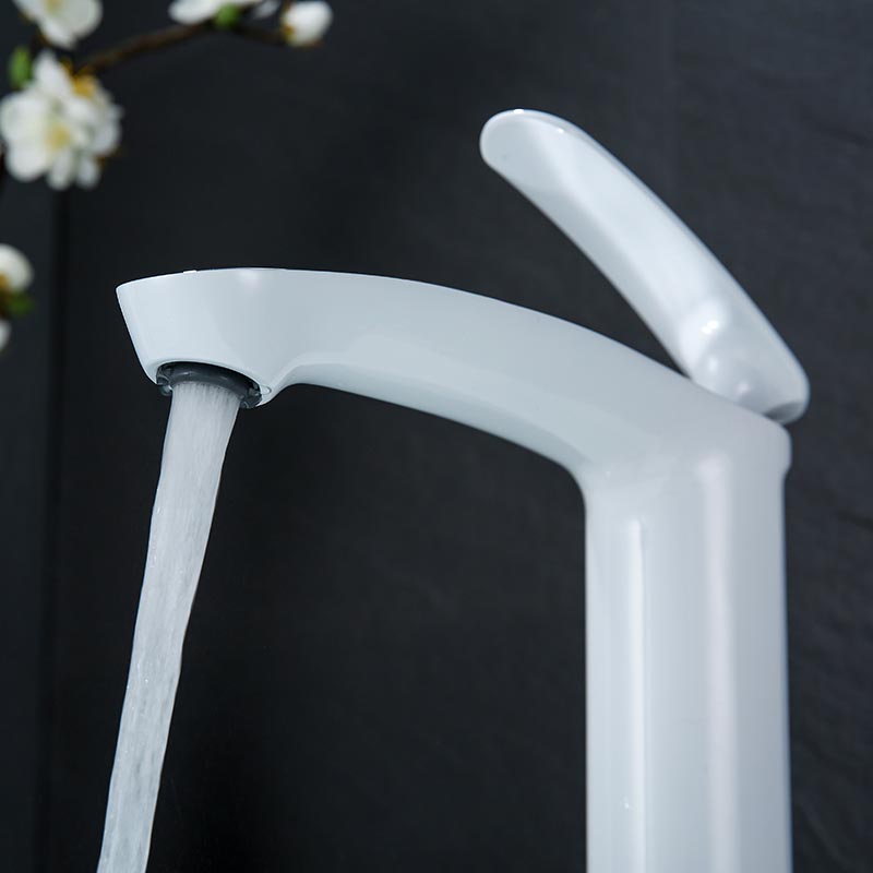 high quality white basin faucet for bathroom
