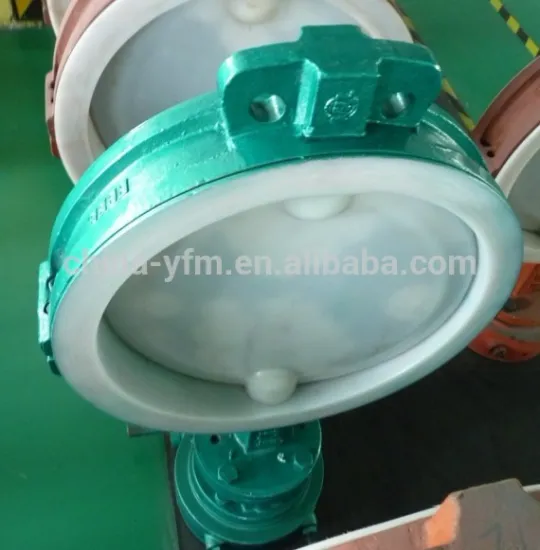 Large size Wafer PTFE Lined Butterfly Valve Flange type