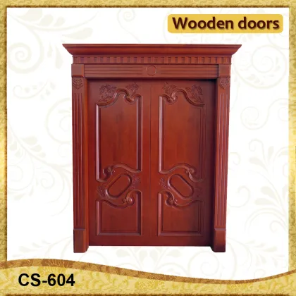 double leaf solid wooden gate design door