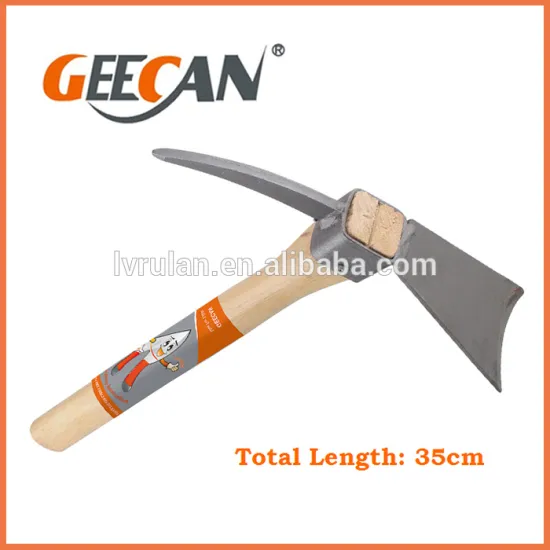 garden digging tools pickax and hoe