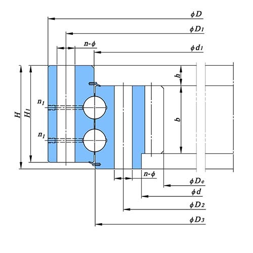 内圈带齿双列角接触转盘轴承