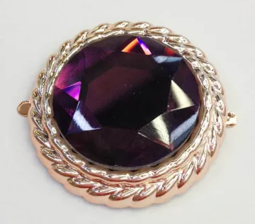 Purple Crystal Glass Stone Embellishment Metallic Plastic Footwear Accessories