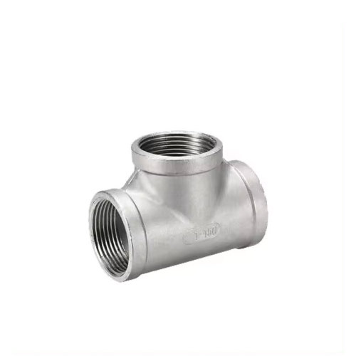 Three-way threaded plumbing fittings