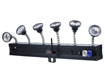 Bullet Pin Spot Warm White LED 6x10W Rechargeable Zoomable Light