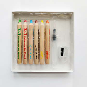 Custom Logo Watercolor Pencils & Crayons Set with Brush and Sharpener