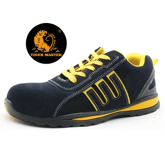 Suede leather steel toe sport work shoes safety