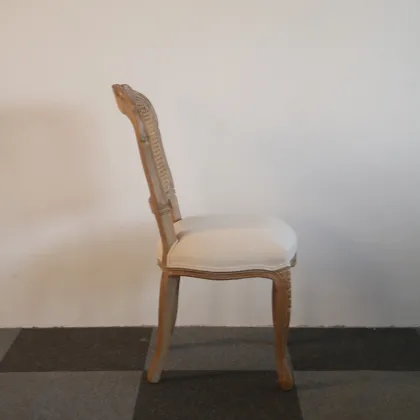 Solid Wood French Rattan Back Dining Louis Chair