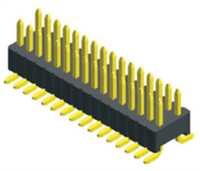 Контактный разъем 1,27X2,54 мм, тип SMT, двухрядный