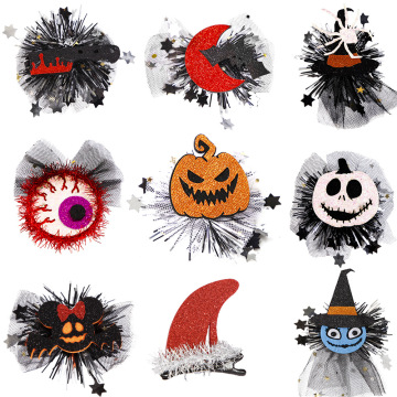 Klip Rambut Halloween - Hiasan Pesta Pesta Kids Baharu Kids Spider Labu Ghost Hairpin