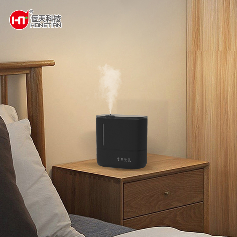 HONETIAN 7 colors night light humidity setting sleep mode remote control 4.0L capacity black colour indoor top fill humidifier