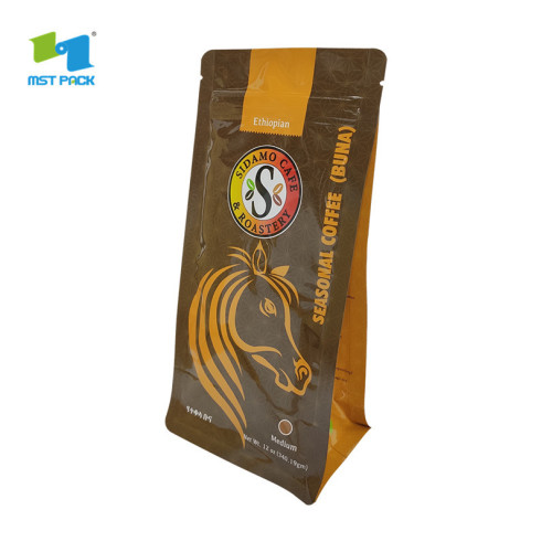 heat seal printed food grade block bottom foil pouches