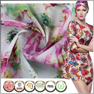 Hot sale polyester printing model chiffon blouse