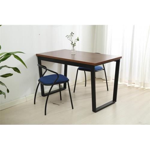 mesa de comedor en polvo de metal negro MDF