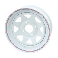White 8 Spoke Steel Trailer Wheel 14x6