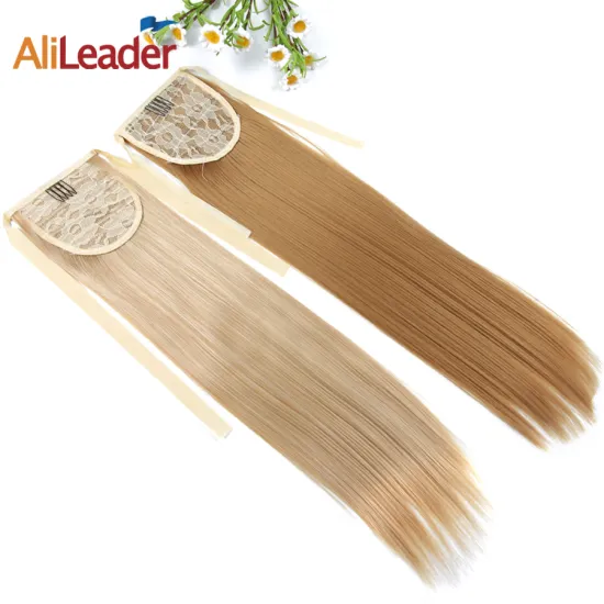 AliLeader 10 Colors 100g/Piece Silky Straight Synthetic Hair Pure Color Ponytail Clip In Ponytail Hiar Extensions
