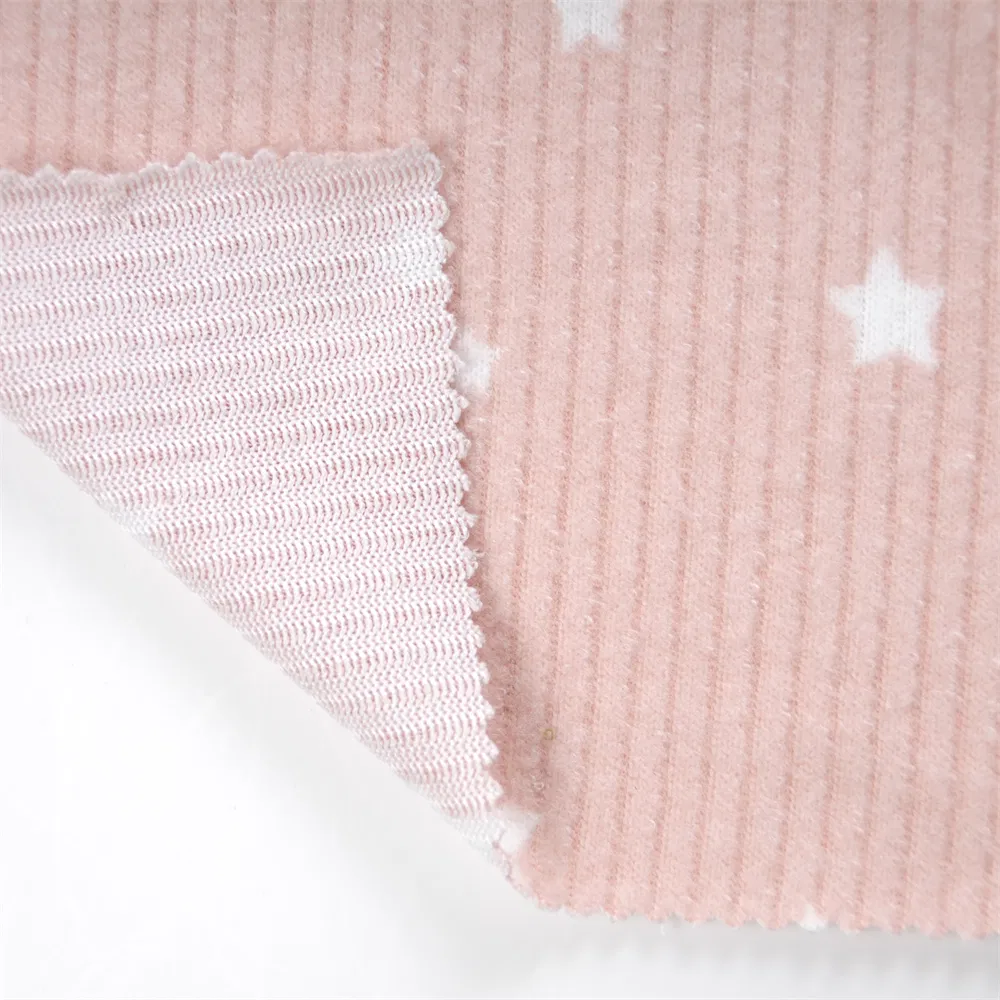 ผู้ผลิตวัสดุโพลีเอสเตอร์สแปนเด็กซ์ถักยืดพิมพ์เลียนแบบผ้าขนแกะสักหลาด