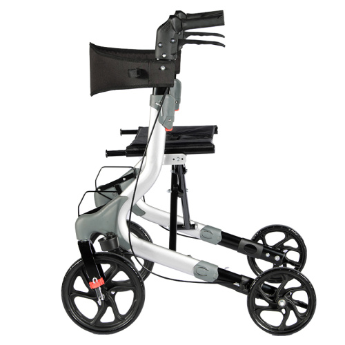 Ultra Light Rollator Walker 4 Wheels Euro-Style Folding Aluminum Rollator Supplier