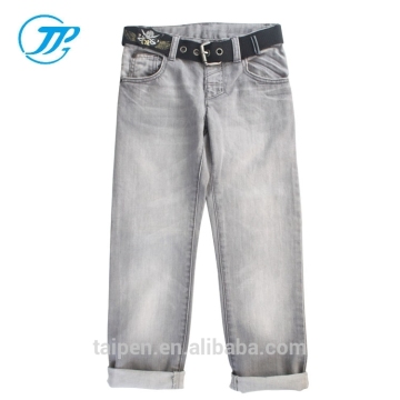 Hot Sale Girls Jean Casual Pant Children Long Jeans Pant with Belt