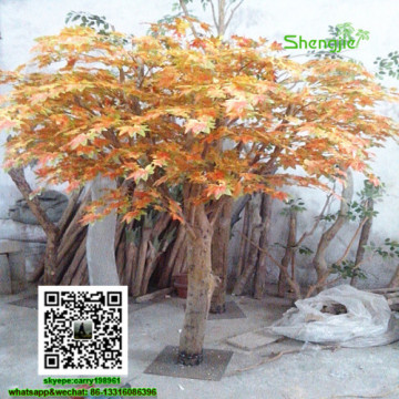 SJFS-015 real wood trunk artificial maple tree home decoration artificial maple bonsai tree