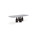 White Carrara Natural Marble Fraxinus Matt Black Painting Modern Luxury Center Concrete Coffee Table