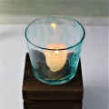 Tea Light Blue Conffeti Spot Glass Candle Holder