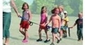 Crianças andando rua corda de aquecimento de poliéster