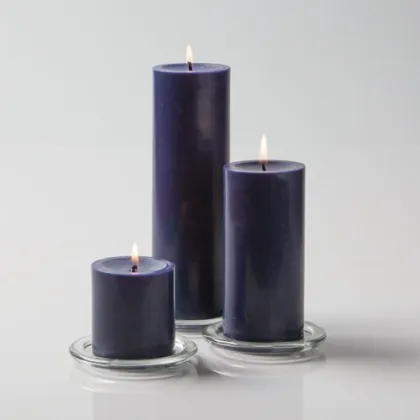 Black color magic pillar candles
