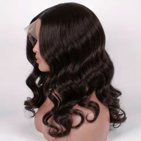 Medium Brown Straight Human Hair Wig