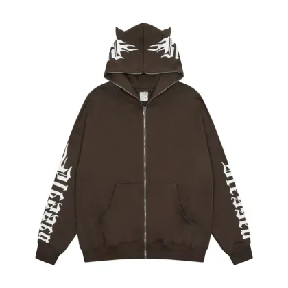 High Quality Soft Oversize Full Face Zip Up Hoodie