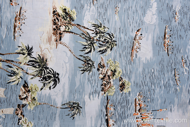 Reliable Quality Coconut Palm Trees Printed Fabrics