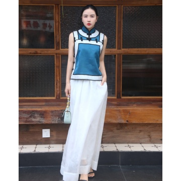 QIDU SILAN -Chaleco con botones de rana