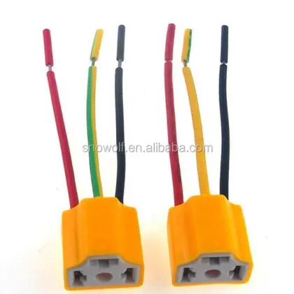 H4 LED Headlight Ceramic Connector Plug Socket Wiring Harness