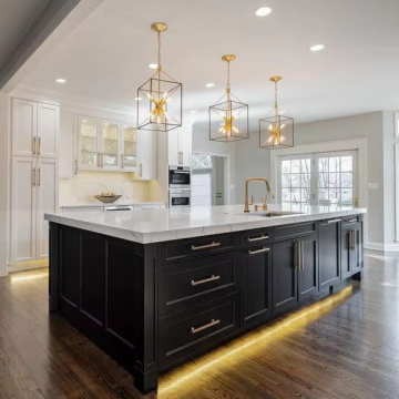 Best Price Marble Stone Kitchen Counter with Sink and Luxury Wooden Kitchen Island Table