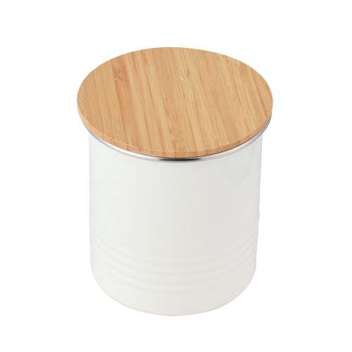 Stainless Steel Storage Can With Bamboo Lid