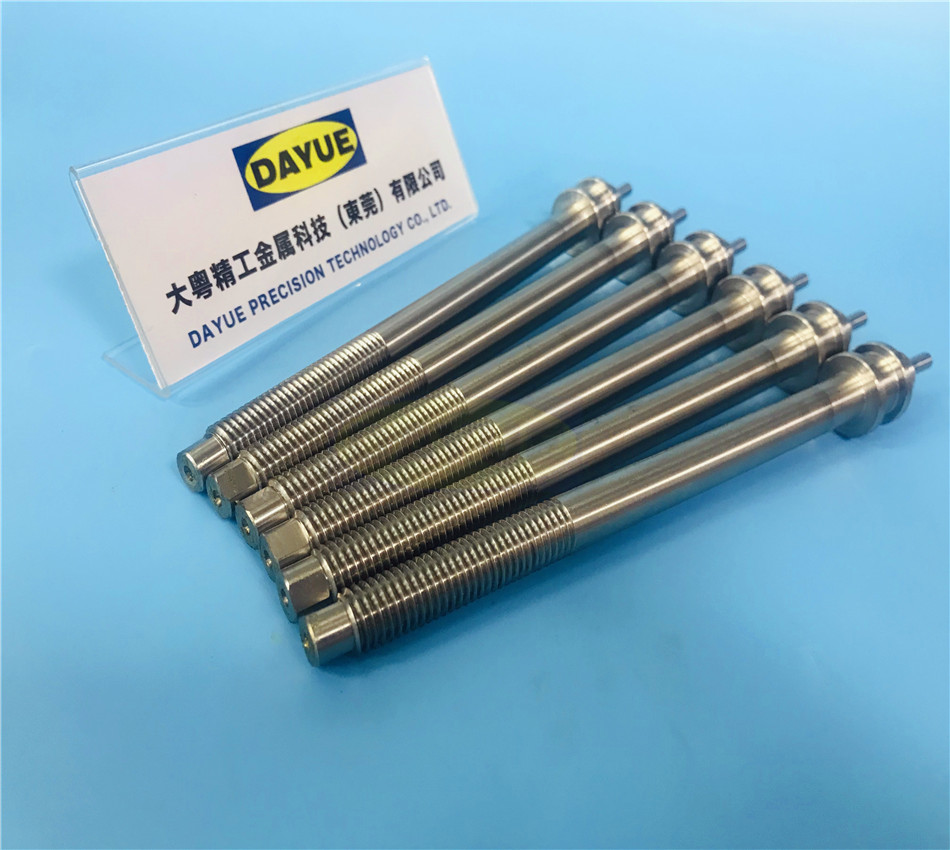 Machined threaded shaft drive spindle hydraulic valve stem