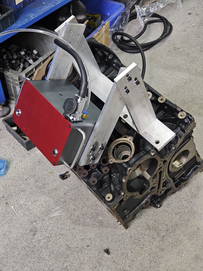 Customized Fixturing Implemented: Chuke Intelligent’s Pneumatic Marking System Tailored for Automotive Engine Processing