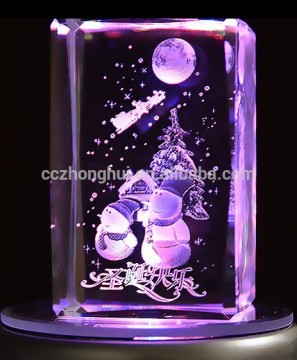 christmas crysta carft and gift, laser engraving crystal cube