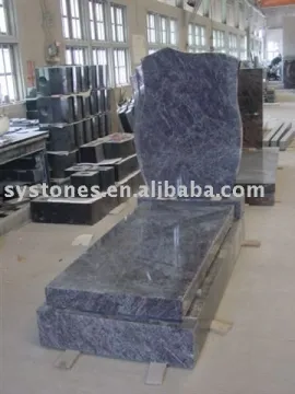 blue granite tombstone monument