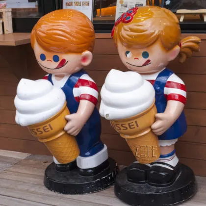 Garden outdoor ornaments art resin fiberglass ice cream cone statue