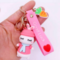 Customized Cute Rubber Girl Keychain