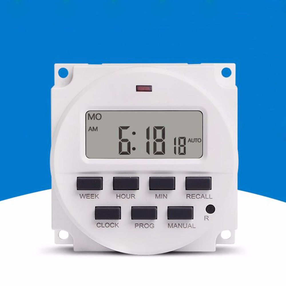 15.98 Inch LCD Digital Timer 220V AC 7 Days Programmable Time Switch TM618N-2 Digit Timers Switches