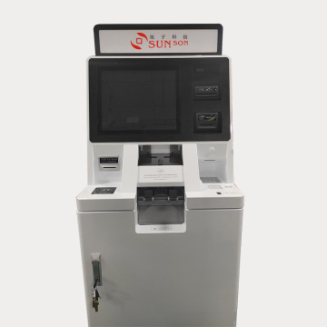 Máquina de depósito de efectivo inteligente con dispensador de tarjetas para las oficinas bancarias de la estación de servicio.