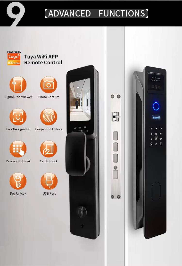 8 face door lock
